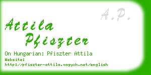 attila pfiszter business card